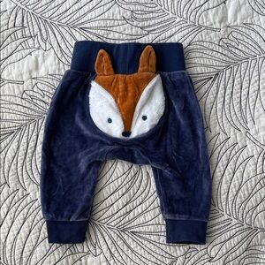 Mori Baby - Fox Bum Velour Joggers, 3-6 months